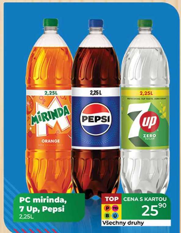 PC mirinda, 7 Up, Pepsi 2,25L 