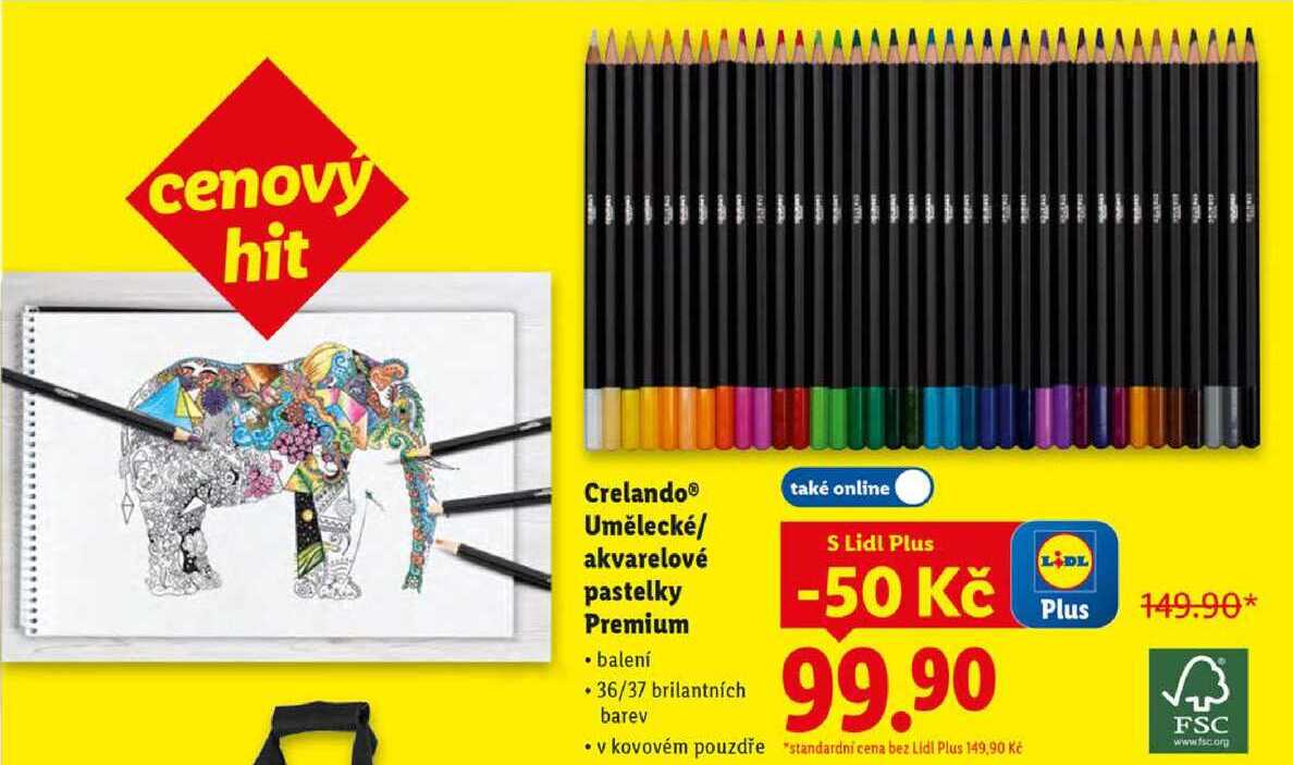 Crelando Umělecké/akvarelové pastelky Premium 