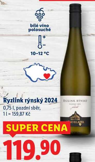 Ryzlink rýnský 2024, 0,75 l