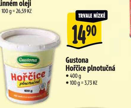  Gustona Hořčice plnotučná  400 g  