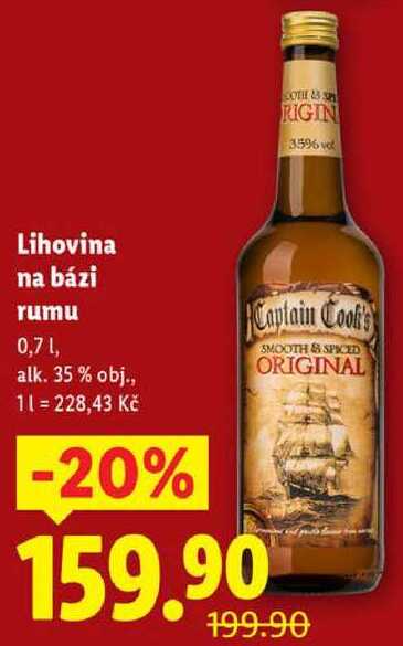 Lihovina na bázi rumu, 0,7 l