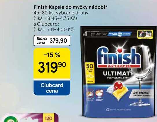 Finish Kapsle do myčky nádobí, 45-80 ks, vybrané druhy 