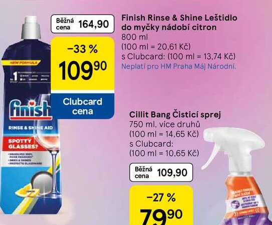 Finish Rinse & Shine Leštidlo do myčky nádobí citron, 800 ml  