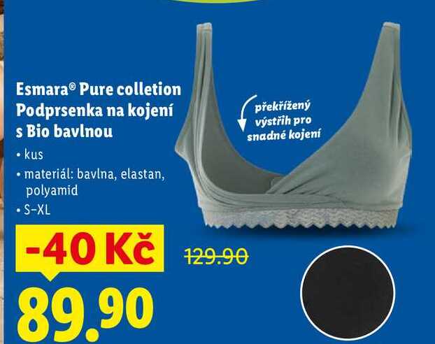 Esmara Pure colletion Podprsenka na kojení s Bio bavlnou 
