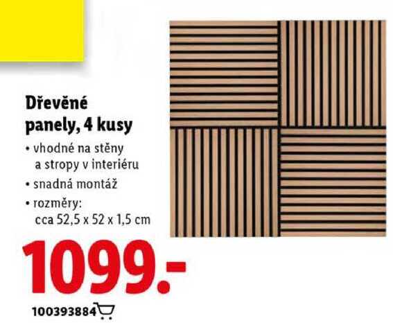 Dřevěné panely, 4 kusy 