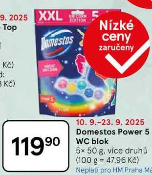 Domestos Power 5 WC blok, 5x 50 g 