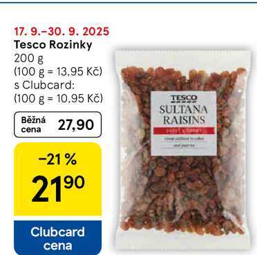 Tesco Rozinky, 200 g 