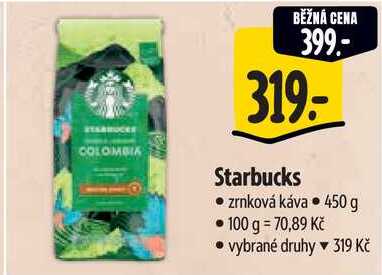Starbucks zrnková káva, 450 g