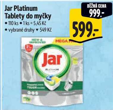 Jar Platinum Tablety do myčky, 110 ks 