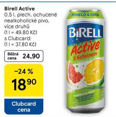 Birell Active, 0.5 l, plech, ochucené nealkoholické pivo 