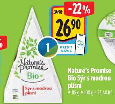 Nature's Promise Bio Sýr s modrou plísní, 115 g 