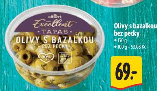 Olivy s bazalkou bez pecky, 130 g
