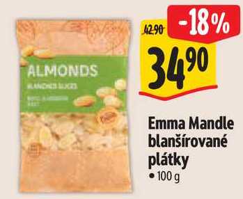 Emma Mandle blanšírované plátky, 100 g 