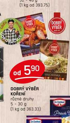 DOBRÝ VÝBĚR KOŘENÍ různé druhy 5-30 g