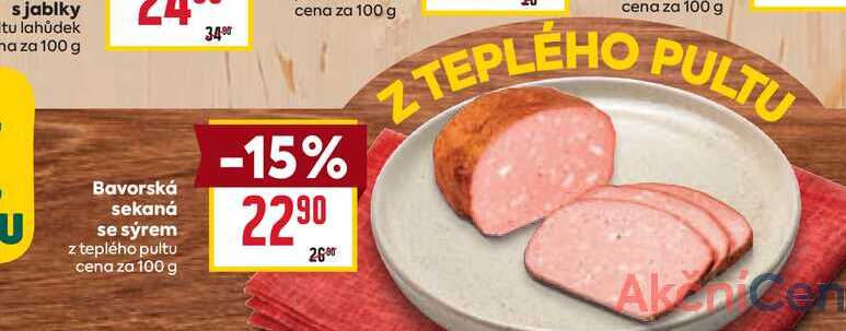 Bavorská sekaná se sýrem z teplého pultu cena za 100g