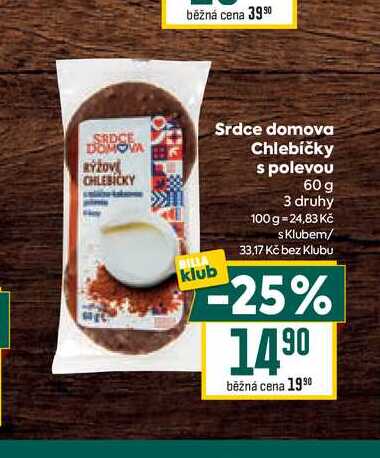 Srdce domova Chlebíčky s polevou 60g 