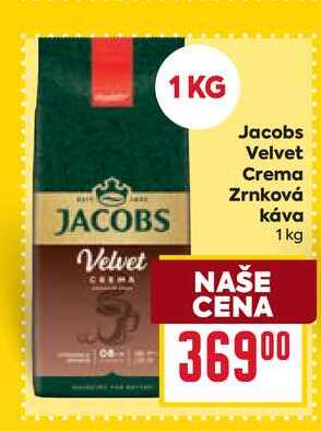 Jacobs Velvet Crema Zrnková Káva 1kg