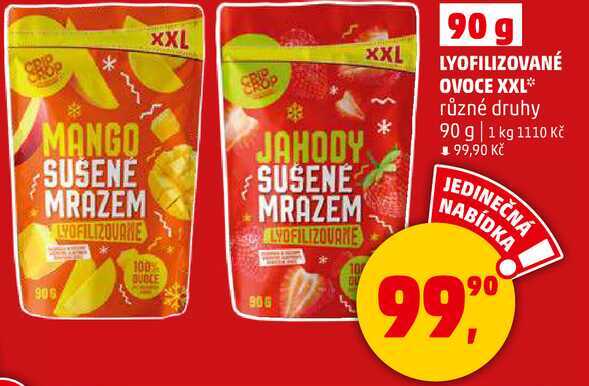LYOFILIZOVANÉ OVOCE XXL různé druhy, 90 g 