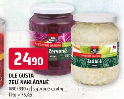 DLE GUSTA ZELÍ NAKLÁDANÉ 680/330 g