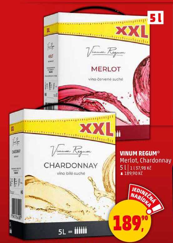 VINUM REGUM Merlot, Chardonnay, 5 l  