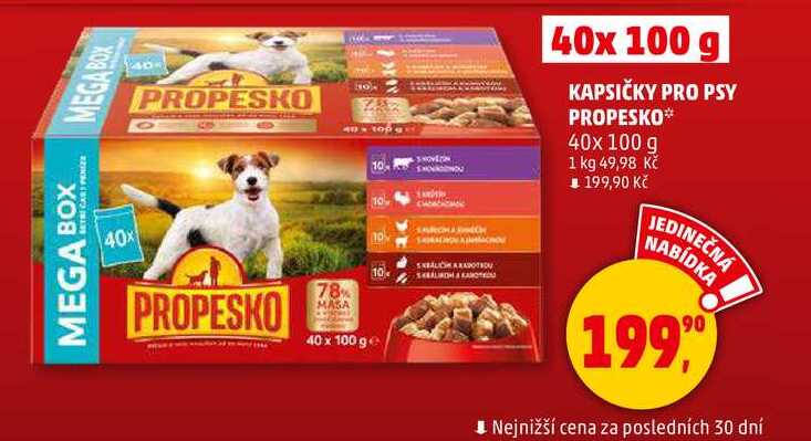 KAPSIČKY PRO PSY PROPESKO, 40x 100 g   