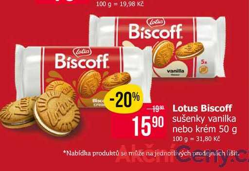 Lotus Biscoff sušenky vanilka nebo krém 50 g 