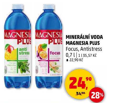 MINERÁLNÍ VODA MAGNESIA PLUS Focus, Antistress, 0,7 l