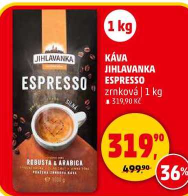 KÁVA JIHLAVANKA ESPRESSO zrnková, 1 kg 