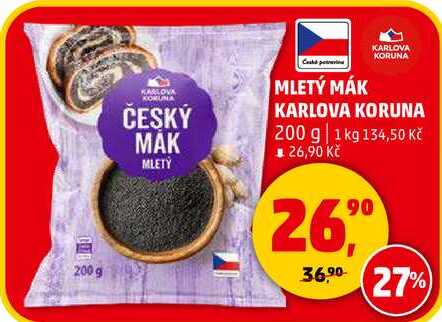 MLETÝ MÁK KARLOVA KORUNA, 200 g 