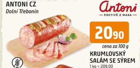 KRUMLOVSKÝ SALÁM SE SÝREM 100 g