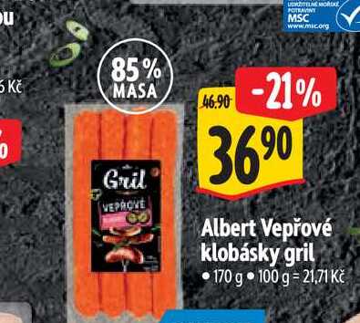  Albert Vepřové klobásky gril 170 g