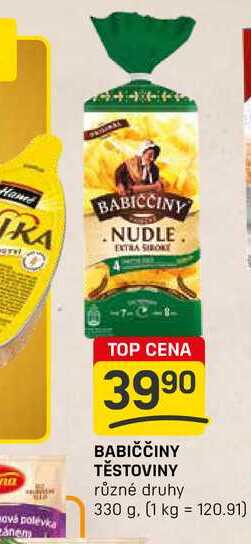 BABIČČINY TĚSTOVINY různé druhy 330 g