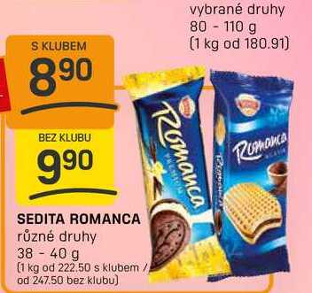 SEDITA ROMANCA různé druhy 38-40 g