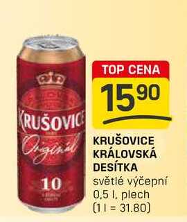 KRUŠOVICE KRÁLOVSKÁ DESÍTKA světlé výčepní 0,5l plech 