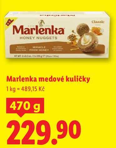 Marlenka medové kuličky, 470 g
