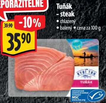 Tuňák - steak, cena za 100 g