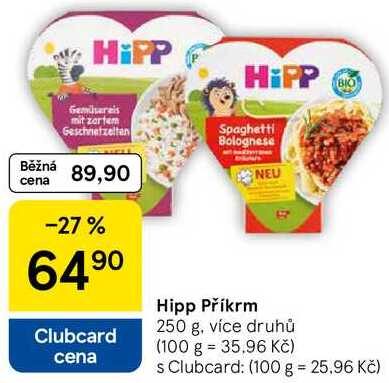 Hipp Příkrm, 250 g, více druhů 