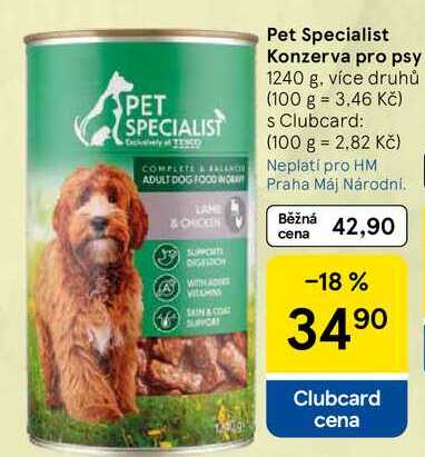 Pet Specialist Konzerva pro psy, 1240 g, více druhů 