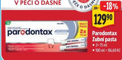 Parodontax Zubní pasta, 2x 75 ml 