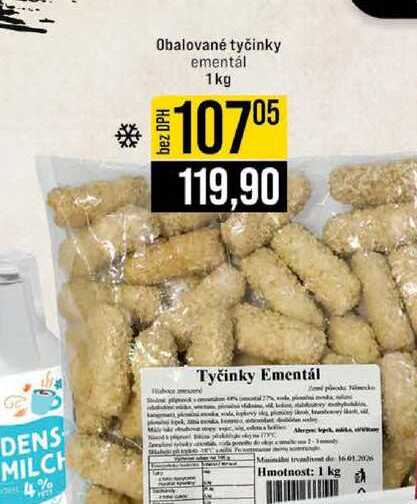Obalované tyčinky ementál 1 kg