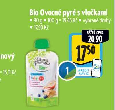  Bio Ovocné pyré s vločkami  90 g 