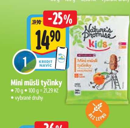  Mini müsli tyčinky 70 g 