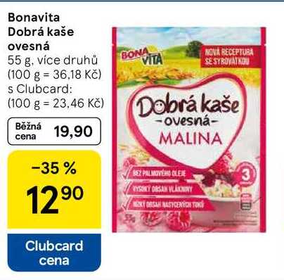 Bonavita Dobrá kaše ovesná, 55 g, více druhů  