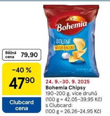 Bohemia Chipsy, 190-200 g, více druhů 
