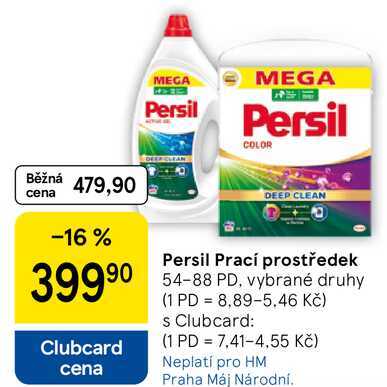 Persil Prací prostředek, 54-88 PD, vybrané druhy  
