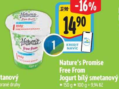 Nature's Promise Free From Jogurt bílý smetanový, 150 g 