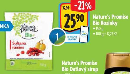 Nature's Promise Bio Rozinky, 150 g 