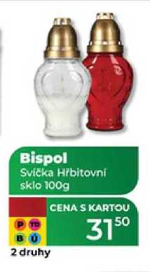Bispol Svíčka Hřbitovní sklo 100g