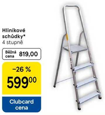 Hliníkové schůdky, 4 stupně 