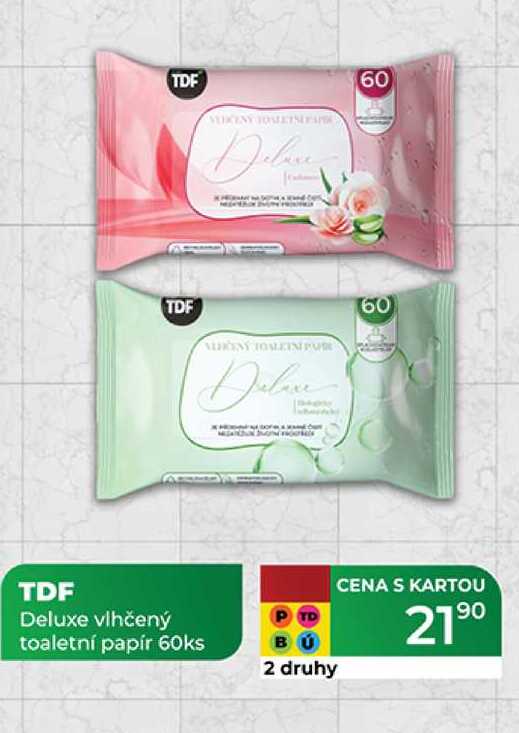 TDF Deluxe vlhčený toaletní papír 60ks 